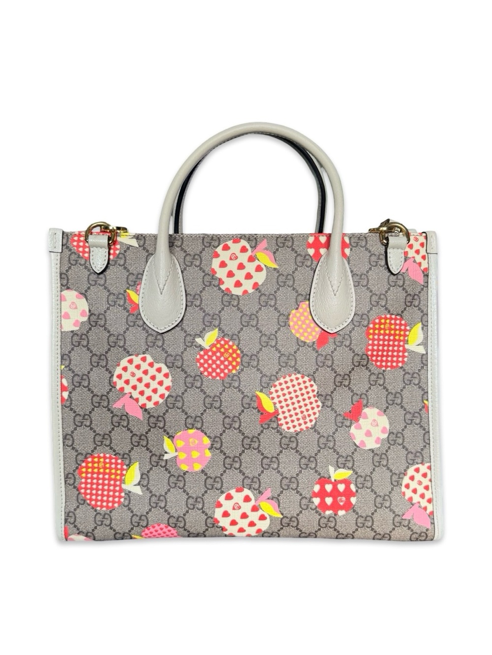 Gucci Les Pommes GG Supreme Small Tote Bag Apple Print Crossbody 659983 - Picture 6 of 16